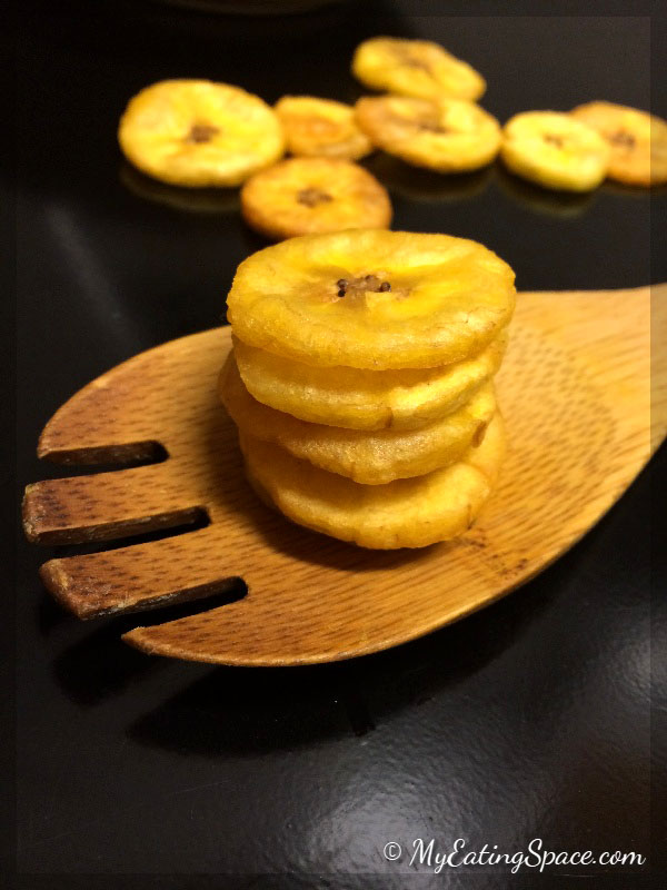 Fried plantain chips known as kaya varuthath or ethakka upperi is the most popular crackers in Kerala. The popularity of the snack increases during the Onam season as it is one of the main items in Sadya. These homemade plantain chips are so addictive and outstanding. They are so easy to make at home.