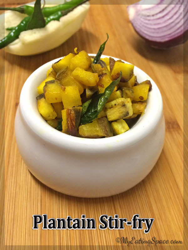 Plantain stir-fry, an easy and healthy side dish with lots of dietary fiber. This is a staple dish of Onam sadya in Kerala. Unripe plantains are used to make this dry dish.