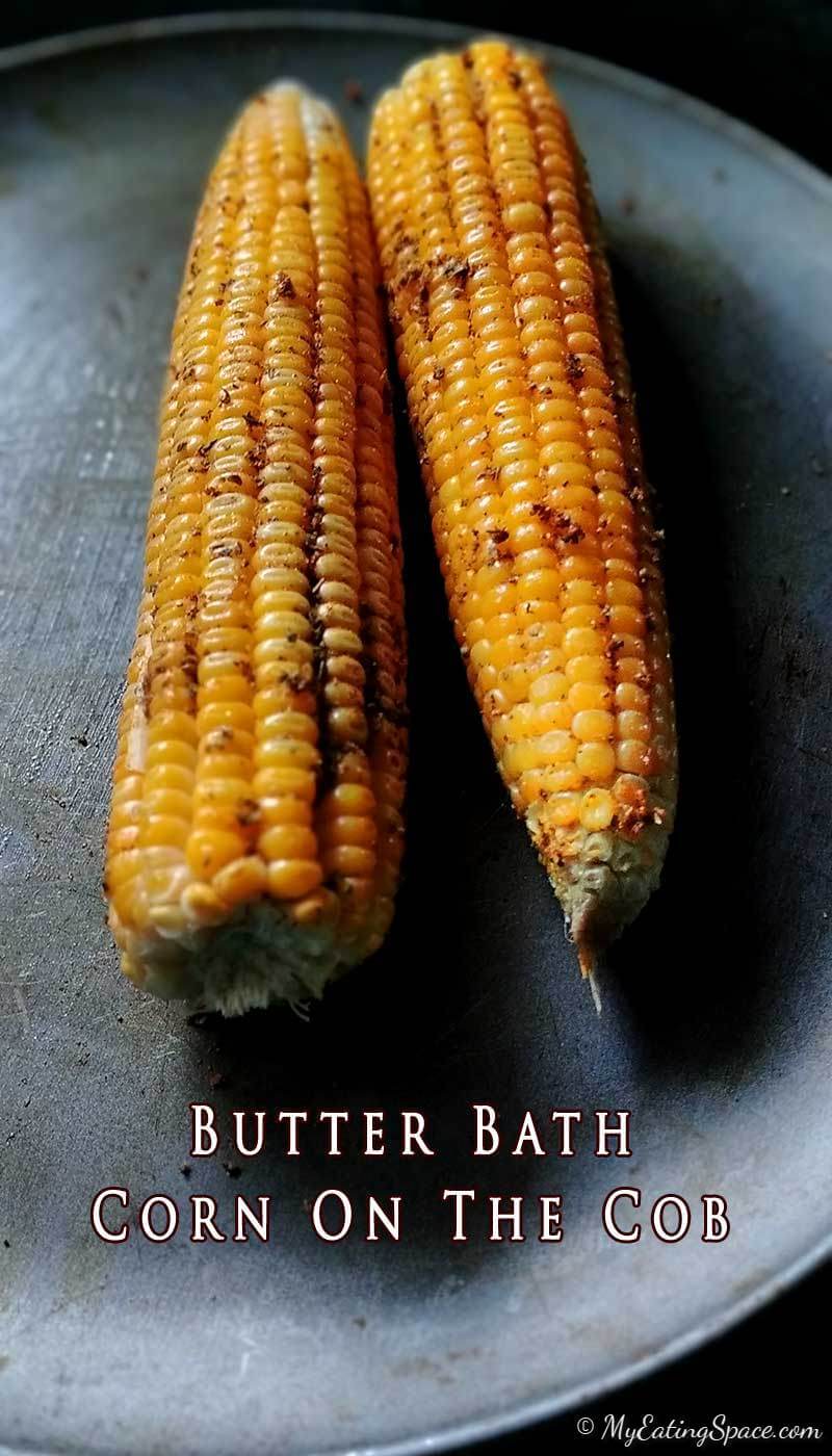 Butter bath Corn ears seasoned with masala mix