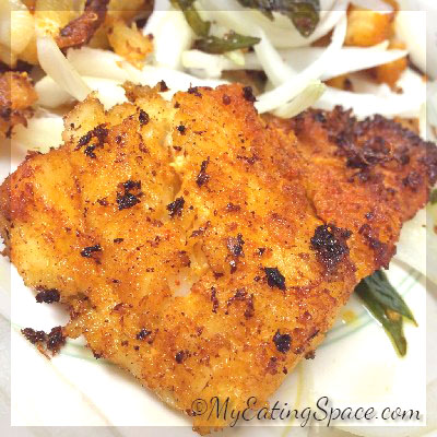 Fried Fish with Ginger-garlic paste, a Kerala style fish fry